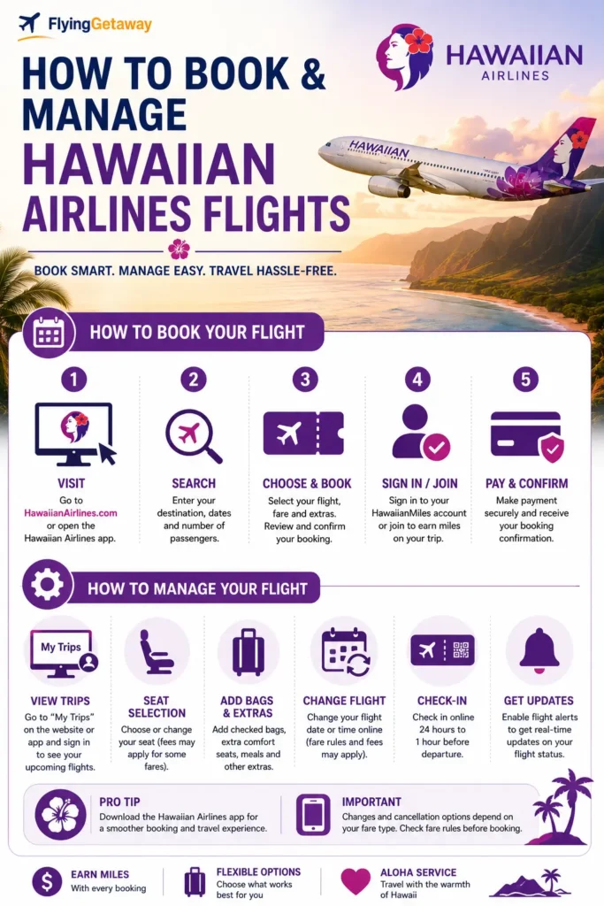 Hawaiian Airlines manage booking
