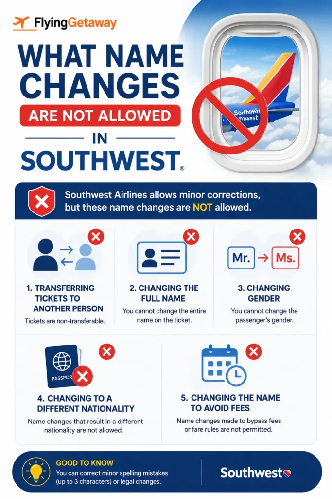 change name on southwest airlines flight
