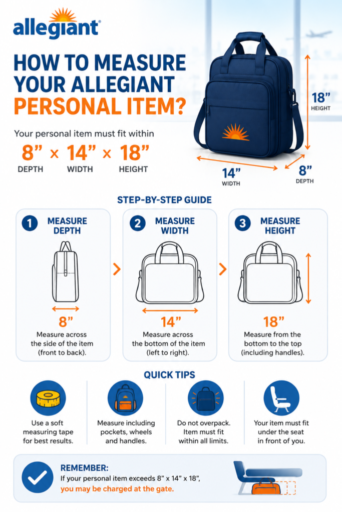 allegiant personal item size
