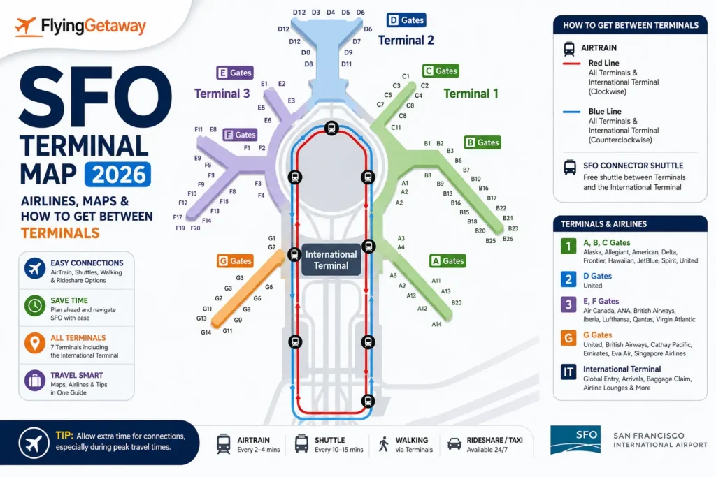 SFO terminal map