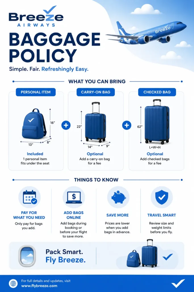 Breeze Airways baggage policy